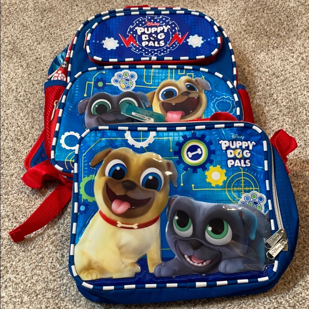 🆕 Puppy Dog Pals matching backpack & lunchbox set